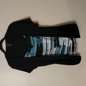 Susan Lawrence Black and Blue Blouse/Cardigan